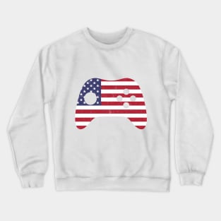 USA Flag Video Game Controller Crewneck Sweatshirt